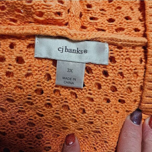 #067 CJ Banks Orange Breezy Hoodie Size: 3X - Picture 3 of 4